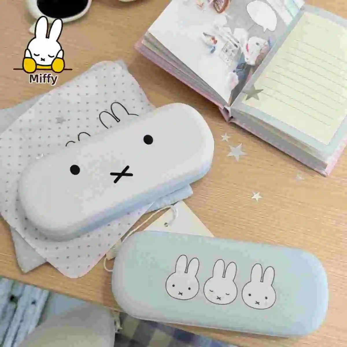 Kawaii Miffy Eyeglass Case - Best Friend Style Student Portable Myopia Sunglasses Eyeglass Case Magnetic Eye Holder