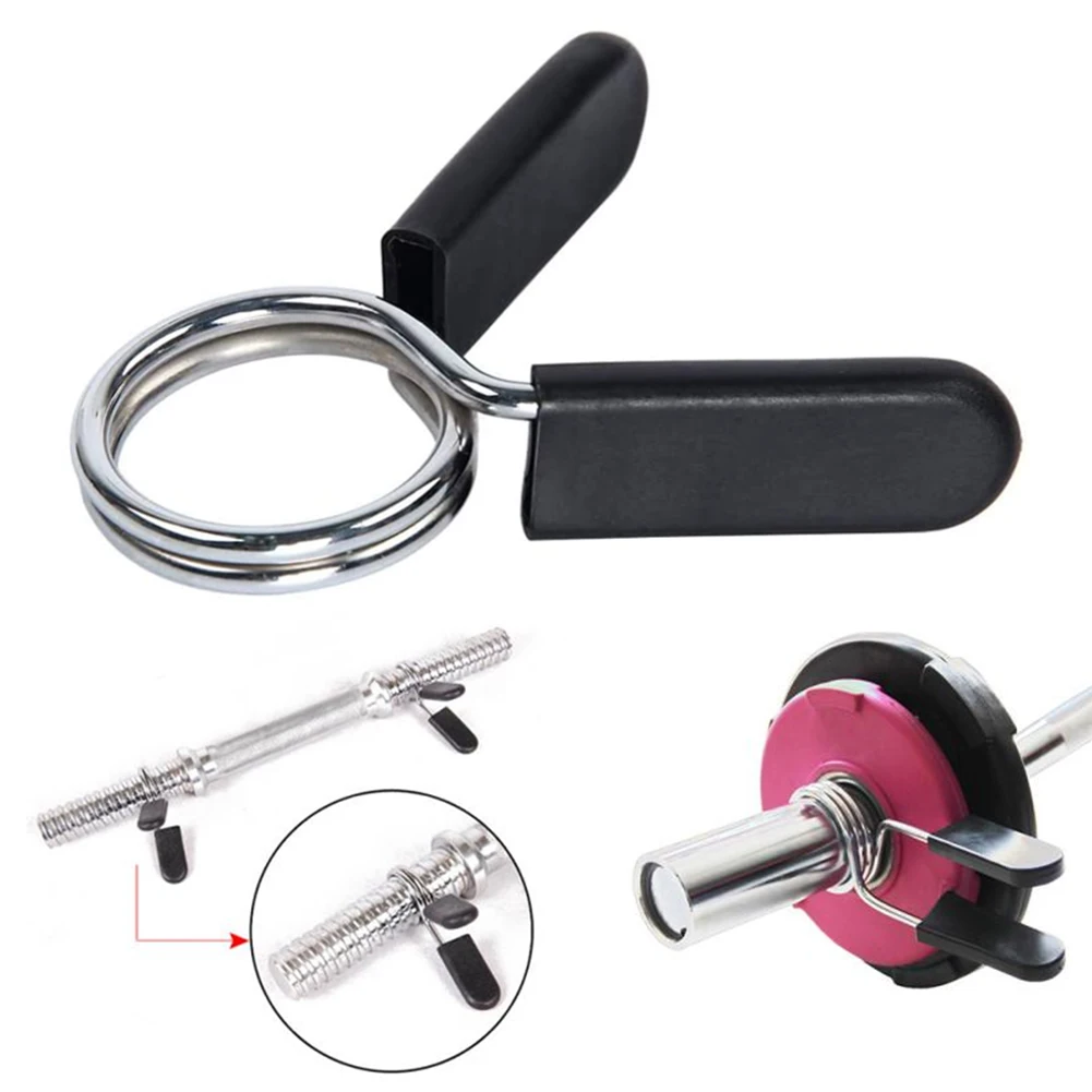 Barbell Clamp Spring Collar Clips 30mm Gym Weight Dumbbell Lock Standard Lifting Kit Barbell Lock Dumbbell Bar Accessories