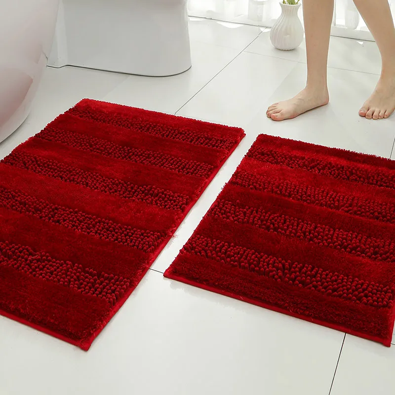 

2PCS Set Bath Mats Nonslip Soft Quick Dry Bathroom Soft Rugs Water Absorption Dry Fast Bath Mat Machine Washable For Home Floor