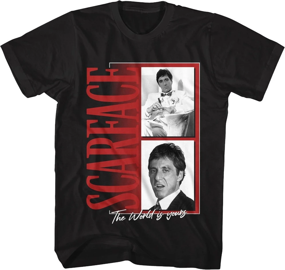 Scarface Miami's Most Wanted Retro Movie Graphic T-Shirt Men Women Vintage The World Is Yours Cotton Short Sleeve Unisex Tee