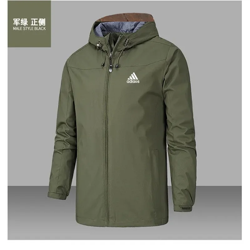 

Men's zip-up Jacket with back collar, Casual Light Jacket, Hard Jacket, Outdoor, Camping, Hiking, sports, 2024