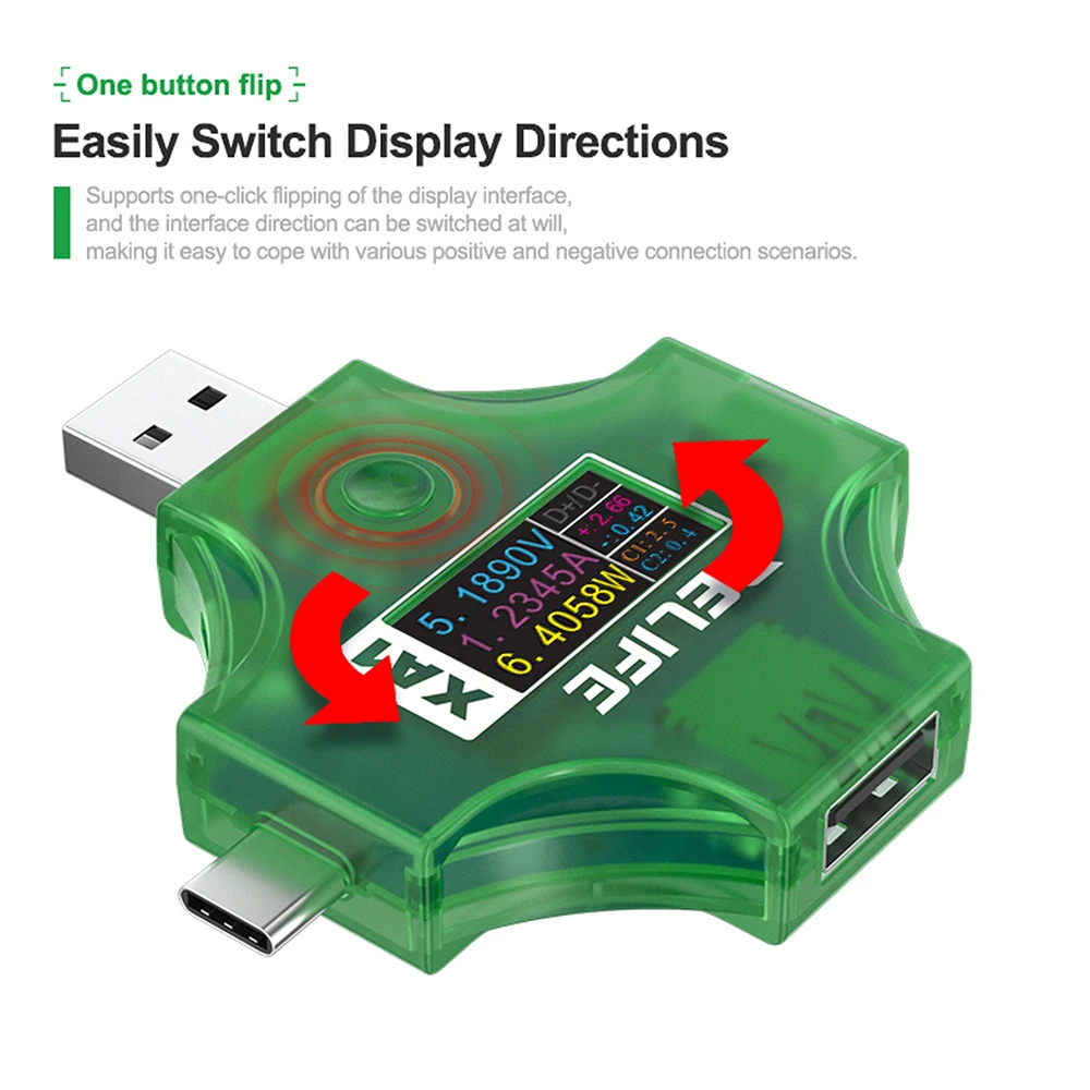 XA1 USB Fast Charging Detector Digital Voltmeter Automatic PD QC3.0 SCP Protocol High Precision Phone Laptop Charging Tester 5A