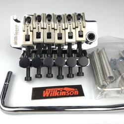 Wilfreddy chitarra elettrica a 6 corde con licenza doppio bloccaggio Tremolo System Bridge 42mm dado R2 cromo argento WODL1