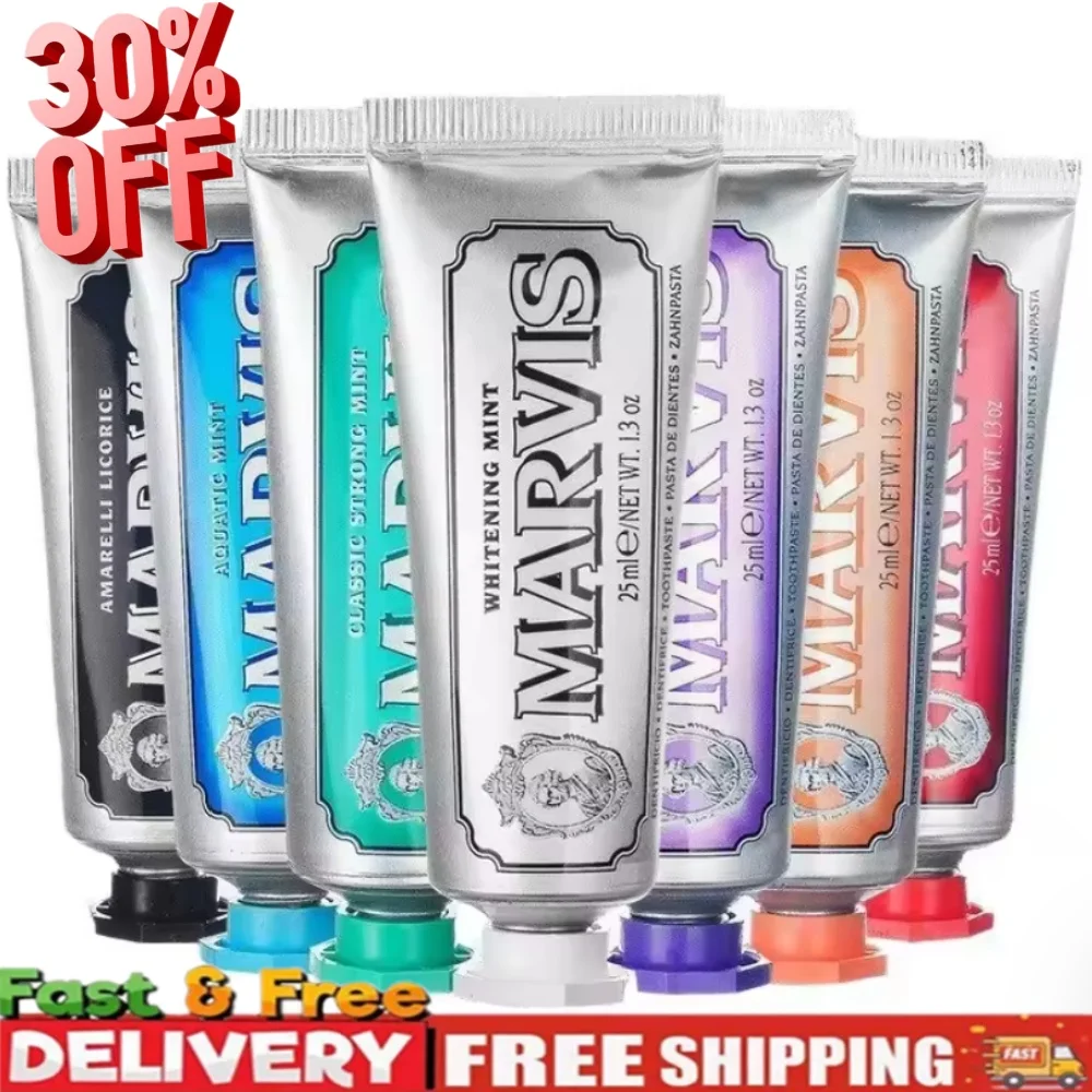 75/85ml Italien Marvis Zahnpasta Original Marvis Whitening Minze Erfrischt den Atem und Entfernt Rauchflecken Zahnpasta Zahnaufhellung