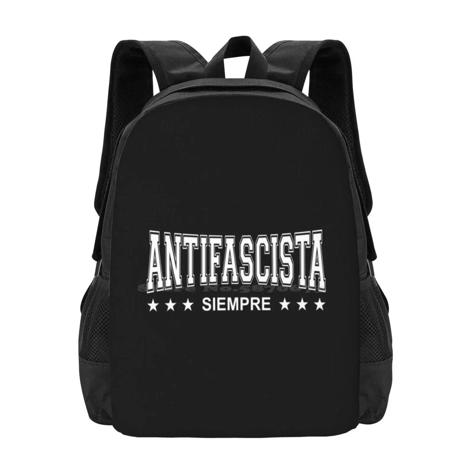 Siempre-Always Anti-- White Design Pattern Design Laptop Travel School Bags Activism Activist Attitude Belief Politics