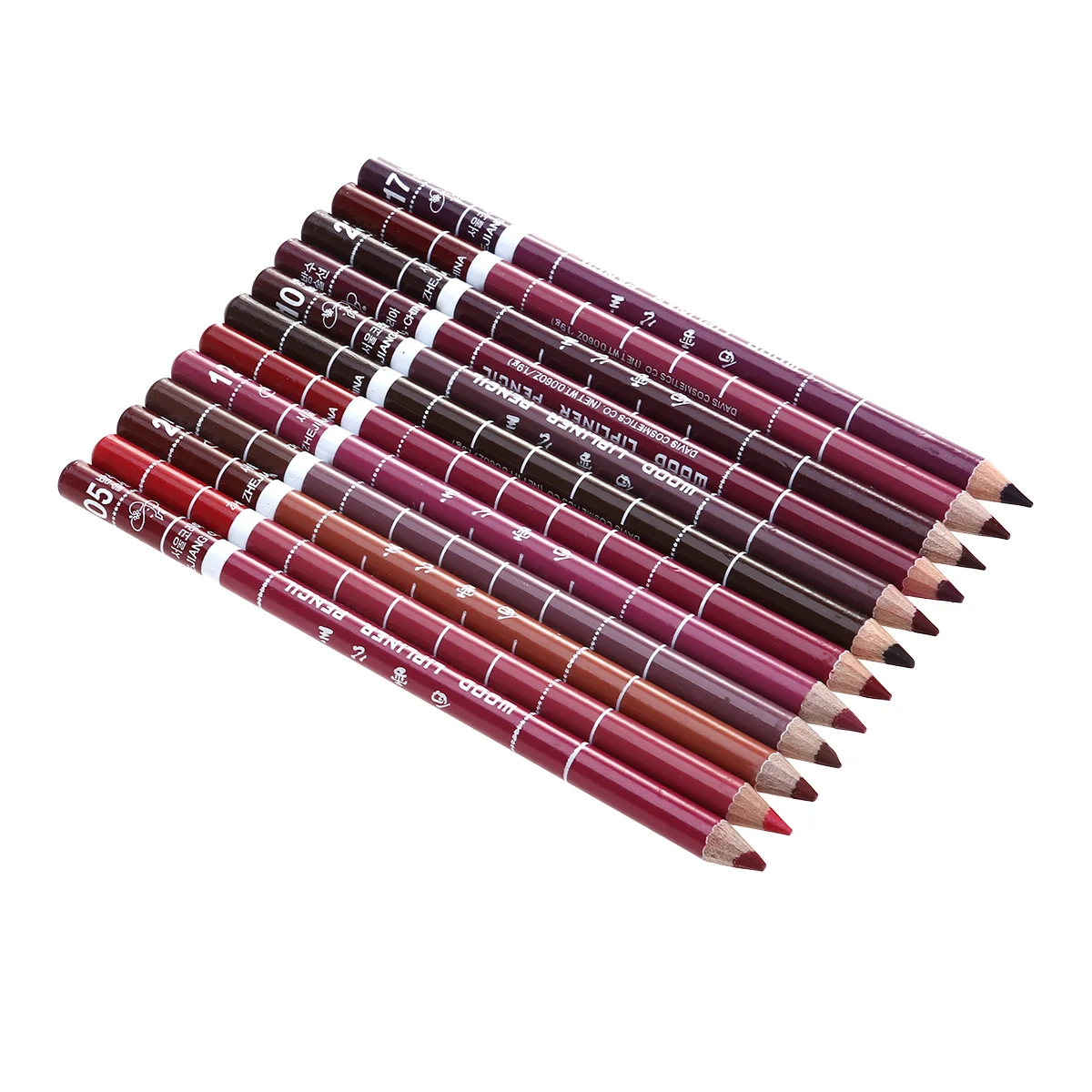 12 Pcs Natural Color Lip Liner Pipliner Pencil Non-drying Pencils Waterproof Lipliner