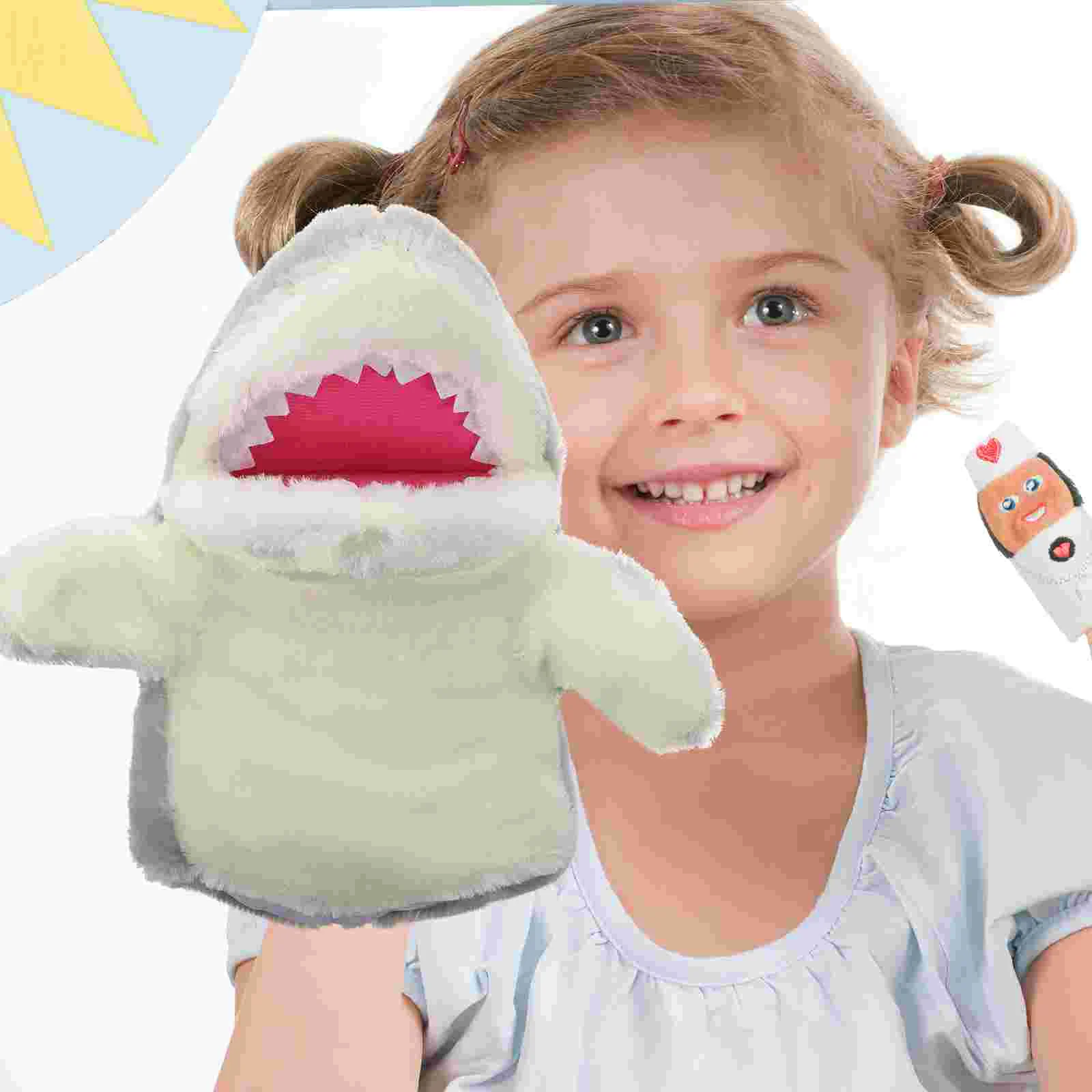 Hand Puppet Shark Cartoon Cosplay Plush Toy Role Cotton Animal Children's Role-play