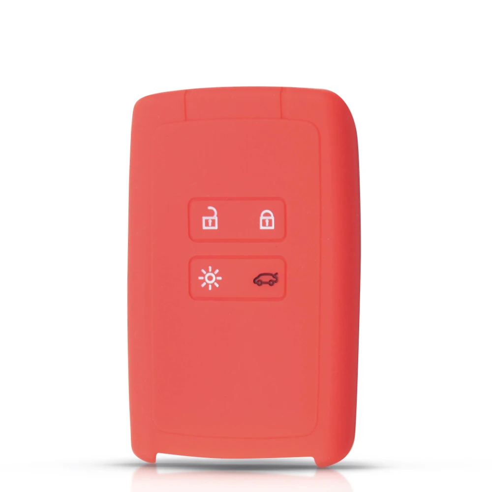 Dandkey Silicon Smart Car Key Cover For Renault 2018 2019 Koleos Kadjar Megane 4 Buttons Card Key Remote Fob Protector Case