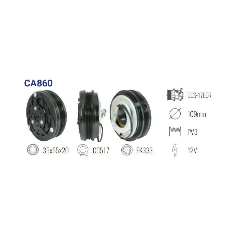 

CA860 Clutch Assembly DCS-17ECR DCS-17 3pk for VOLVO S60/S80 II/V60/V70/XC60/XC70