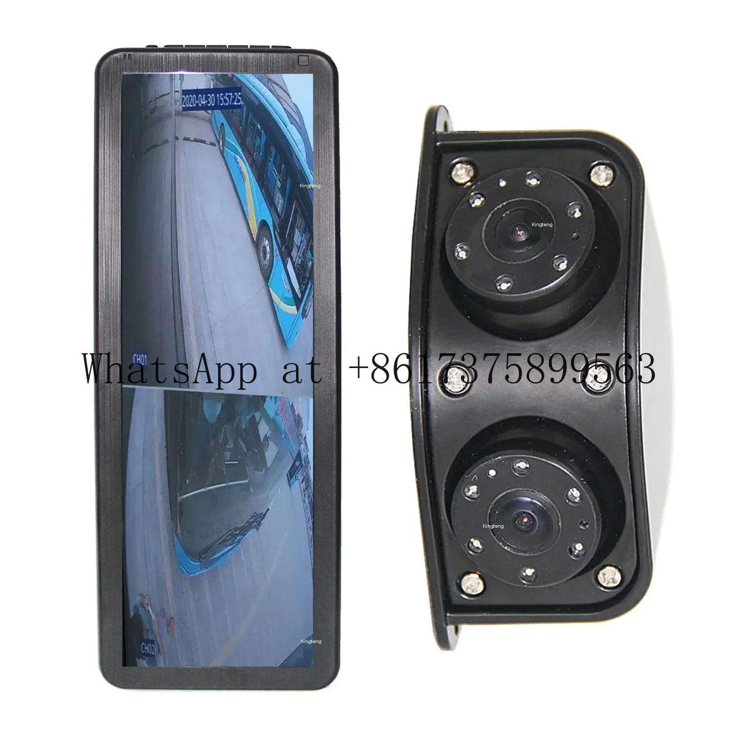12.3 Inch IPS Split Screen AHD Dual Lens Vehicle DVR Electronic Rearview Mirror for Heavy Truck Bus