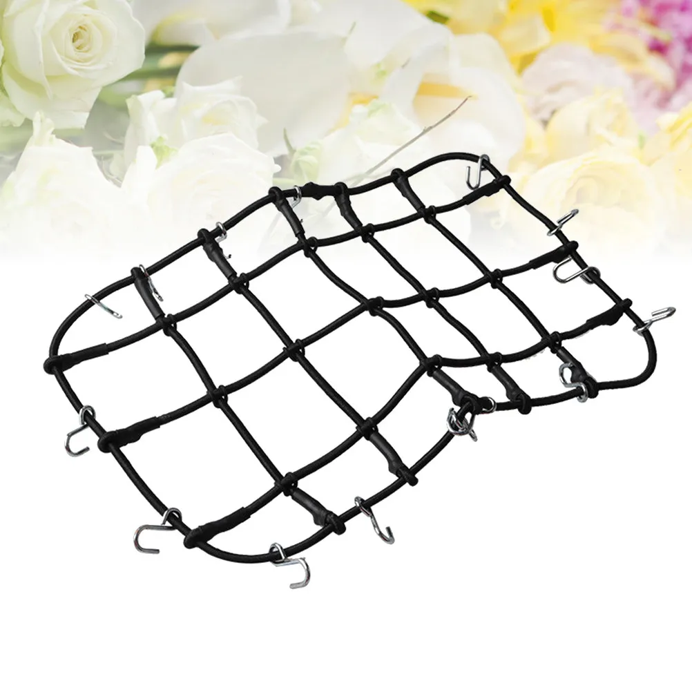 Elastic Black Car Roof Luggage Net Rack Storage for 1:10 Crawler Rc Car Simulation Decoration Accessories Hooks