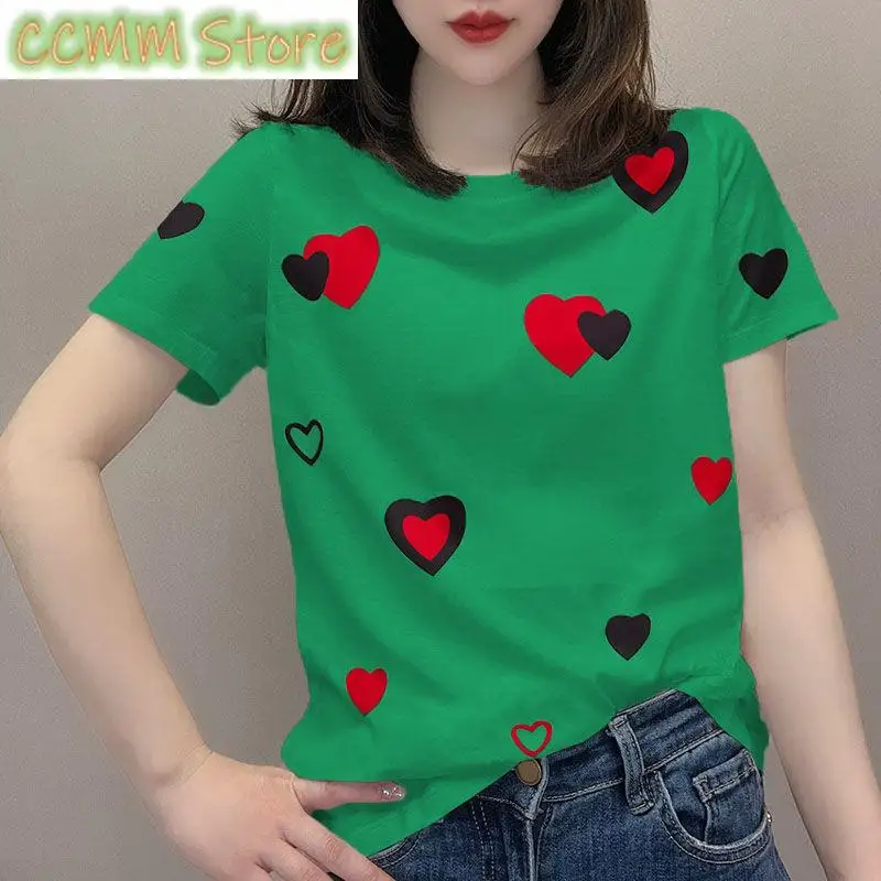 

Fashion O-Neck Short Sleeve Loose Printed Blouse Women's Clothing Summer New Casual Pullovers All-match Commute Shirt