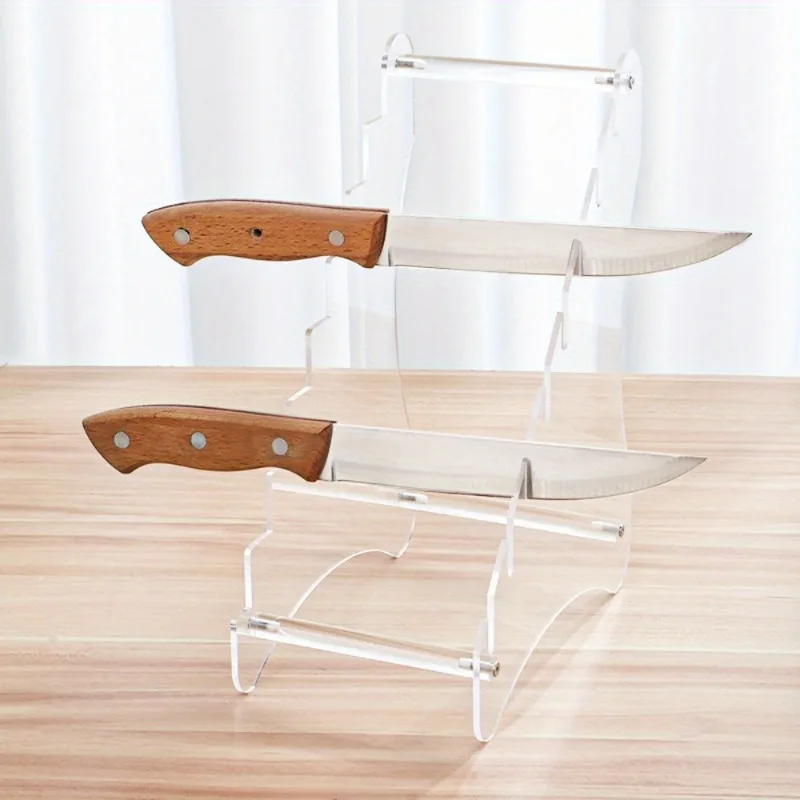 

Acrylic Table Knife Display Stand Folding Knife Butterfly Knife Saber Fruit Knife Kitchen Display Storage Rack