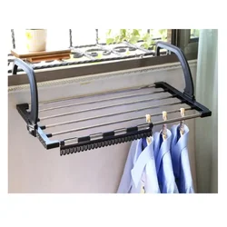 Stainless Steel Balcony Drying Shoe Rack Folding Window Diaper Drying Laundry Clothes Dryer Portable Towel Storage Rack