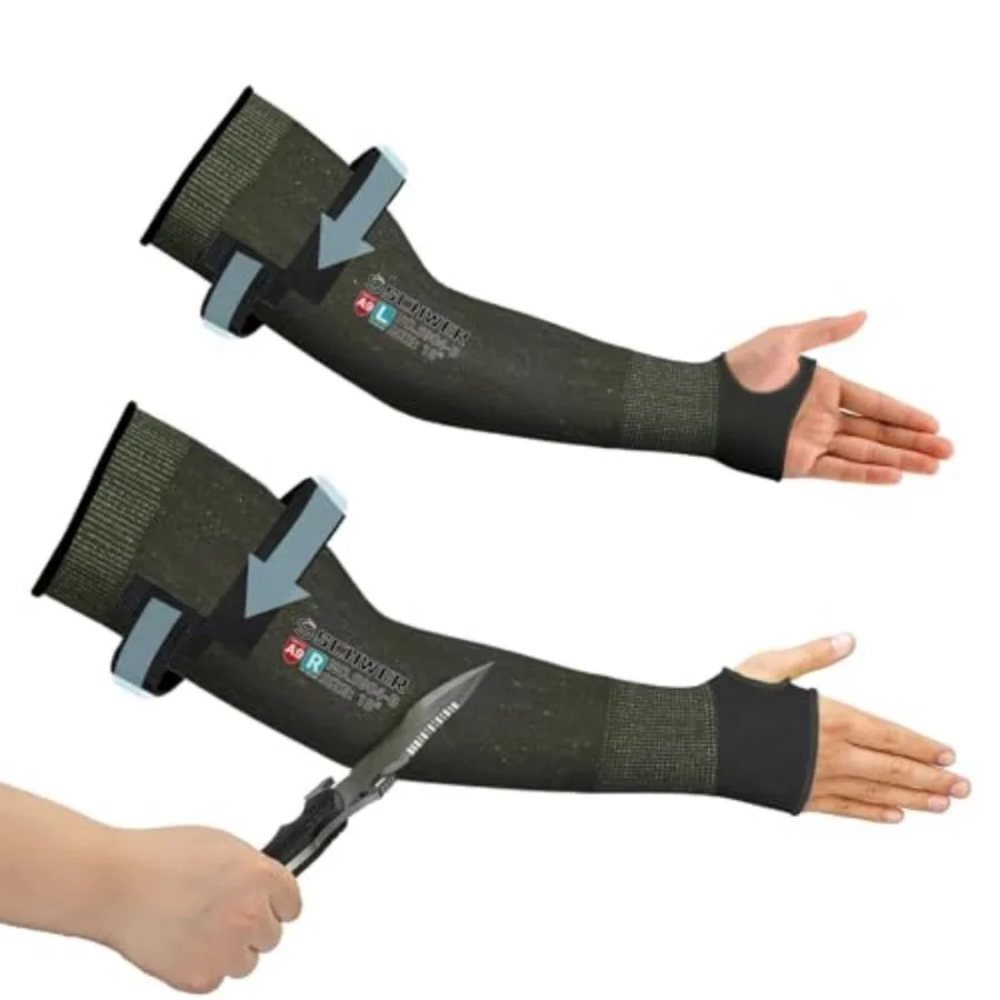 PRO-SKIN ANSI A9 Cut Resistant Arm Sleeves for Men and Women S904-B, Puncture Resistant Arm Protectors for High Risk Work, UPF5