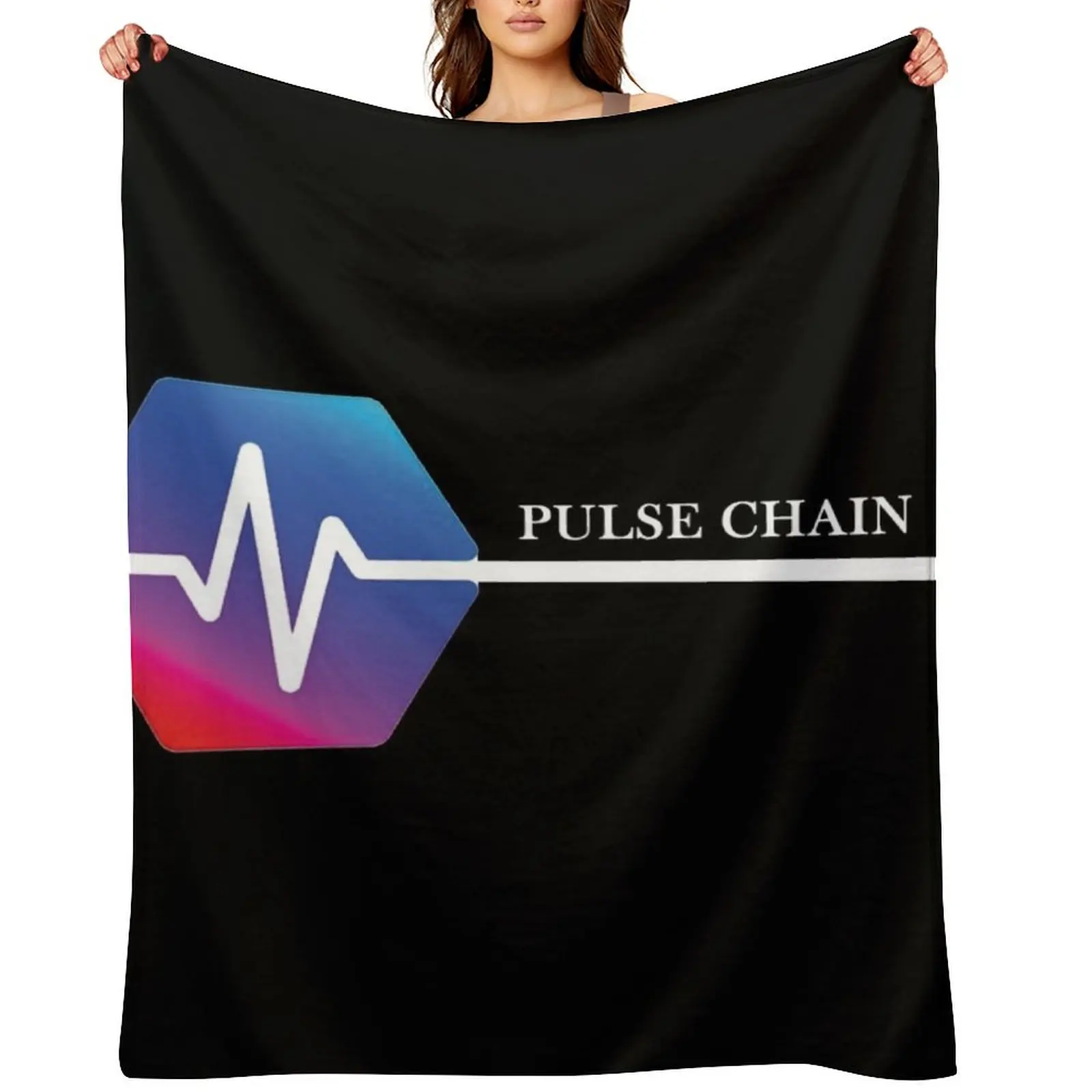 

PulseChain PLS Crypto Cryptocurrency HEX Staker Logo Throw Blanket Flannel Fabric Sofa Hairy bed plaid Blankets