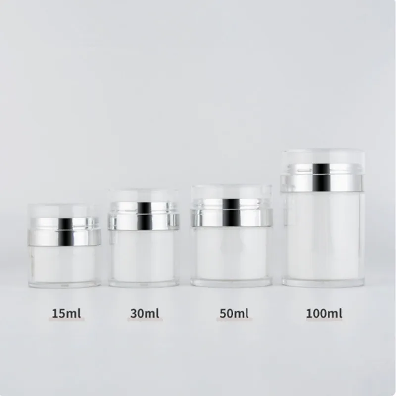 10pcs 15ml 30ml 50ml 100ml Vacuum Cream Bottle Press Lotion Bottle Face Cream Sub Bottle Acrylic Lotion Bottle Without Straw