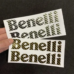 Benelli-pegatina decorativa para reacondicionamiento de motocicleta, película de envoltura de vinilo de fibra de carbono, calcomanías impermeables, 2 piezas