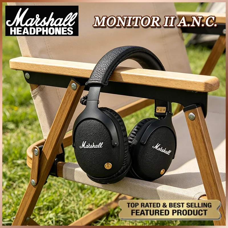 Marshall MONITOR II A.N.C. Casque sans fil à réduction de bruit active, avec subwoofer, pour la musique, le sport et les jeux