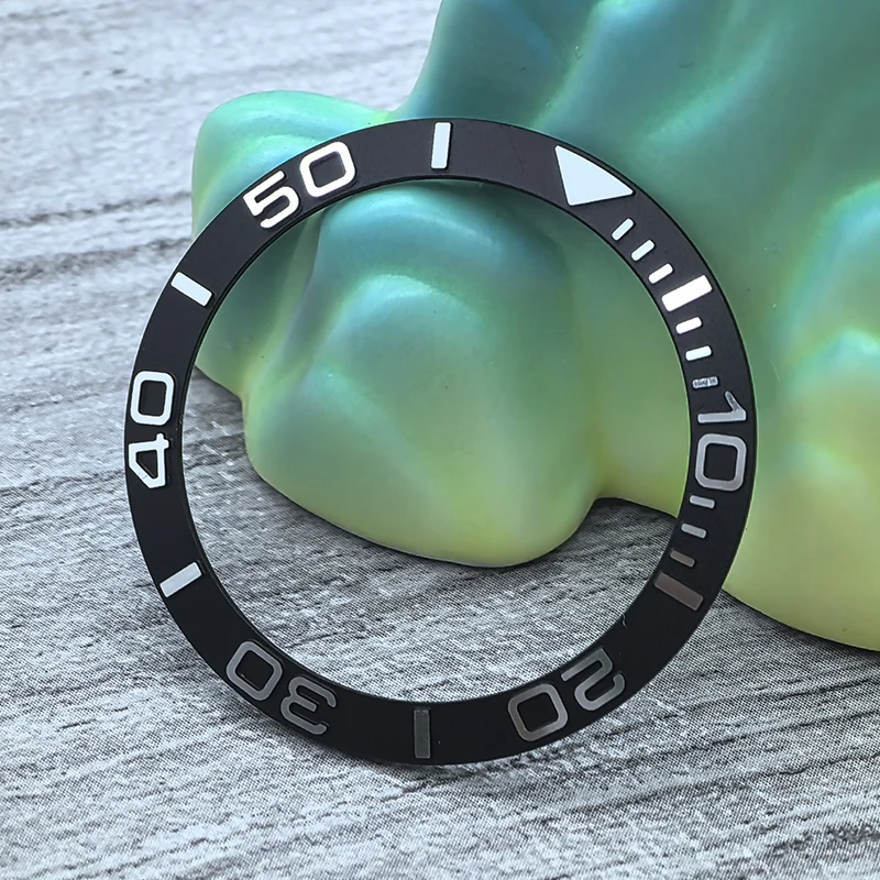 38mmx30.7 Anello di inserimento lunetta in alluminio curvo adatto per SKX007 SKX009 SUB Cassa dell'orologio NH35 NH36 Movimento Orologio Lunetta Anello Refit Parti