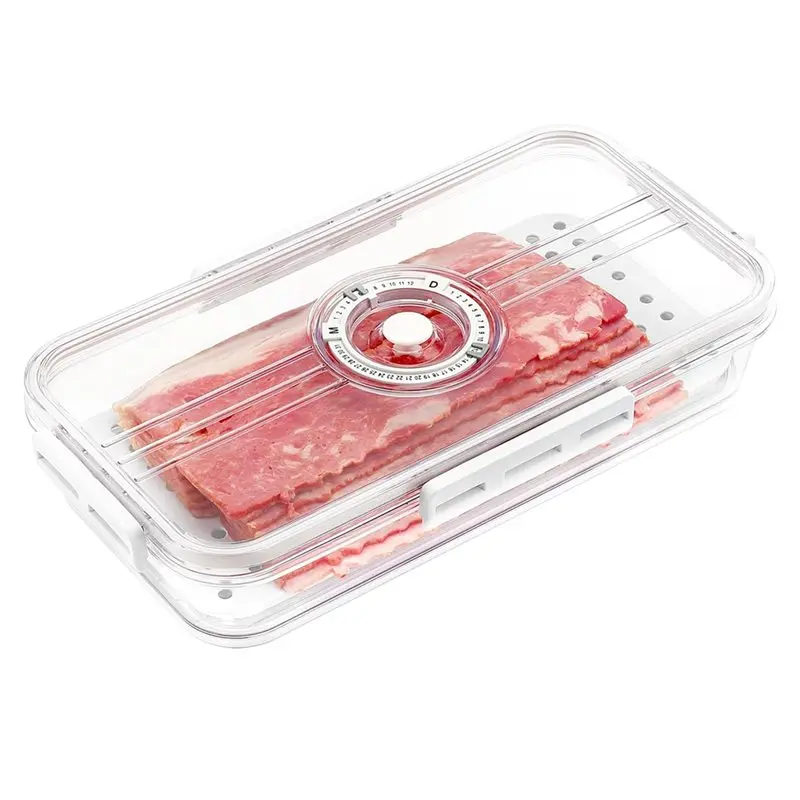 

Контейнер для хранения бекона A59Z с герметичной крышкой для холодильника, подставка для мяса и сыра, дренажная тарелка для холодильника