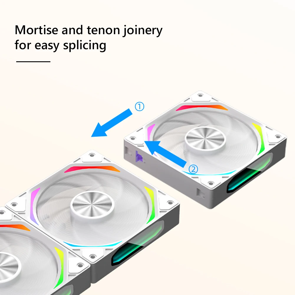 Imagem -05 - sem Fio Splicing Cooling Fan Kit para Refrigeração a Água Ventilador Light Effect Chassis Pwm 5v Argb 3pin Pin 8001800rpm 120 mm