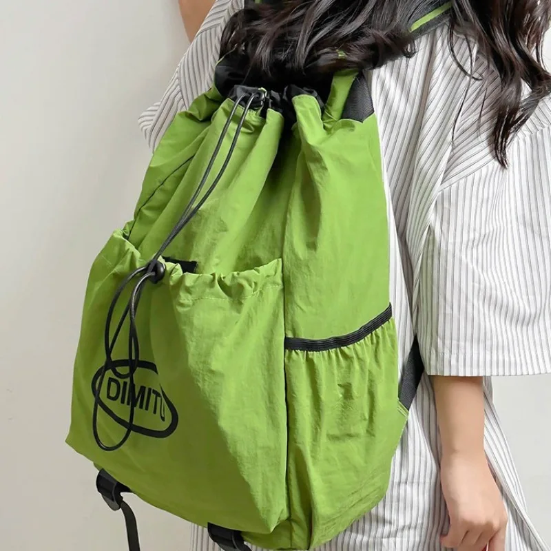 Drawstring Backpack Men Women Large Capacity Sports Outdoor Hiking Travel Backpack Lightweight Waterproof Breathable Drawstring