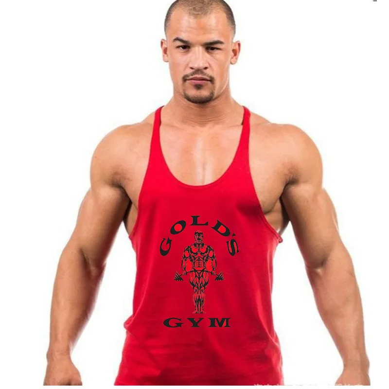 Männer Sommer drucken Workout Tank Tops Gym Workout Shirt Y-Back ärmellose Muskel Fitness Bodybuilding Training Mode Sport Shirt