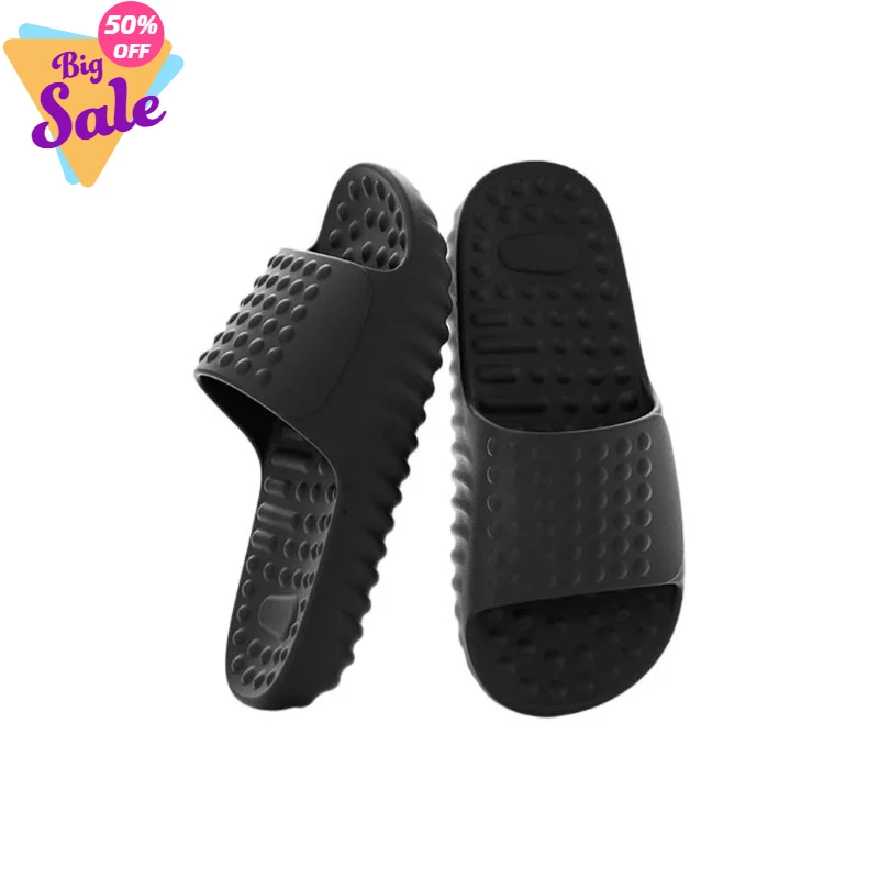 

Anti Slip Thick Soled Slippers Massage Platform EVA Slides Sandals Solid Color Simple Fashion Outer Wear Shoes Beach Vacation