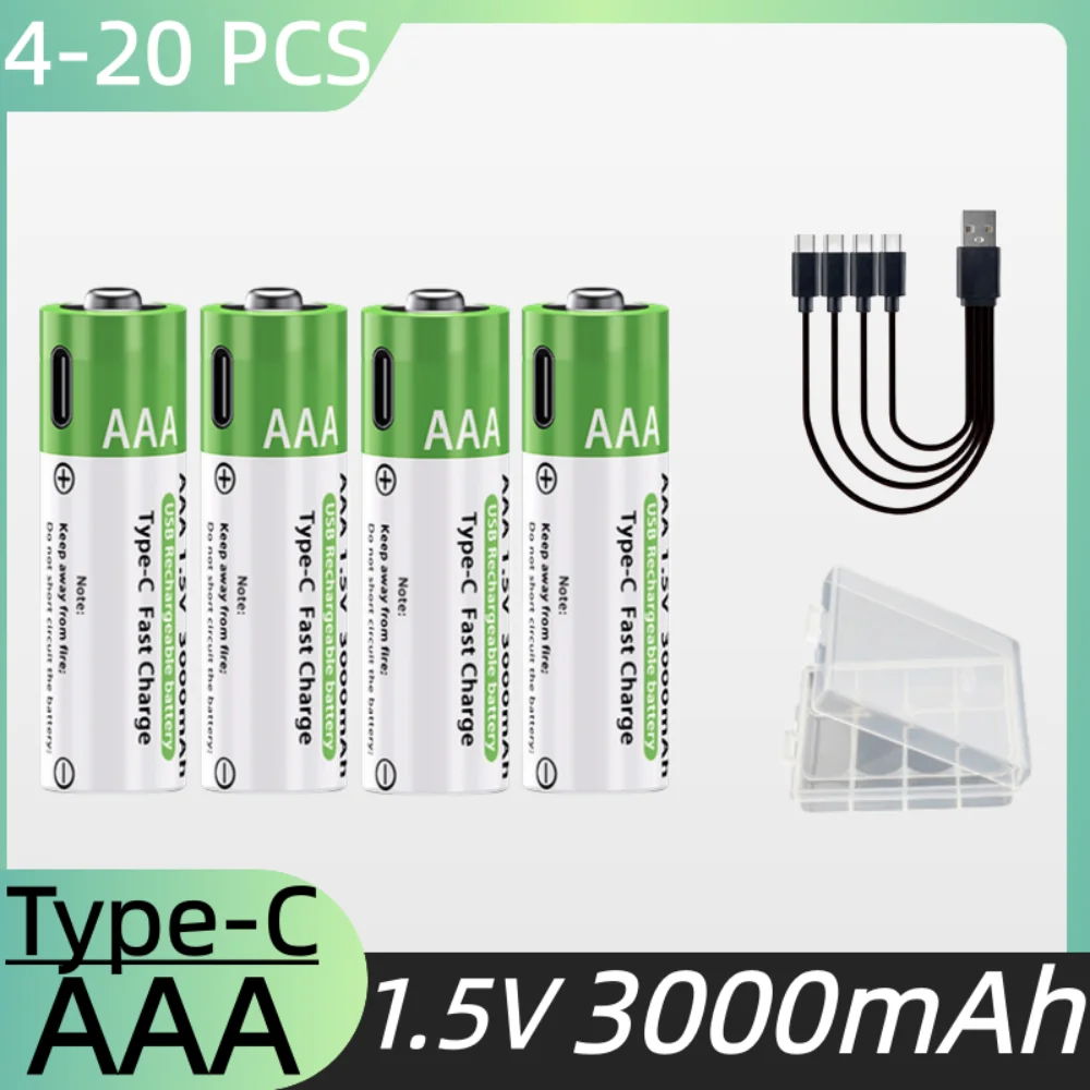 1.5V AA 3800mAh,AAA 3000mAh rechargeable battery USB lithium large capacity mouse fingerprint lock handle quickly charged