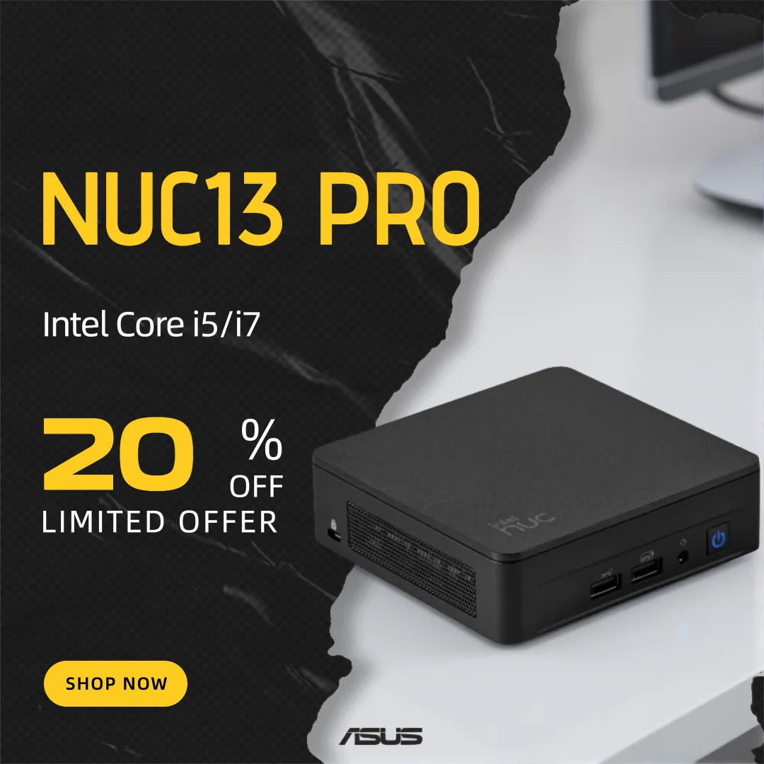 ASUS NUC13ANK i5/7 Mini PC com processador Intel Core i5 1340P 8GB 16GB DDR4 Memória 512GB 1TB SSD Armazenamento Thunderbolt 4