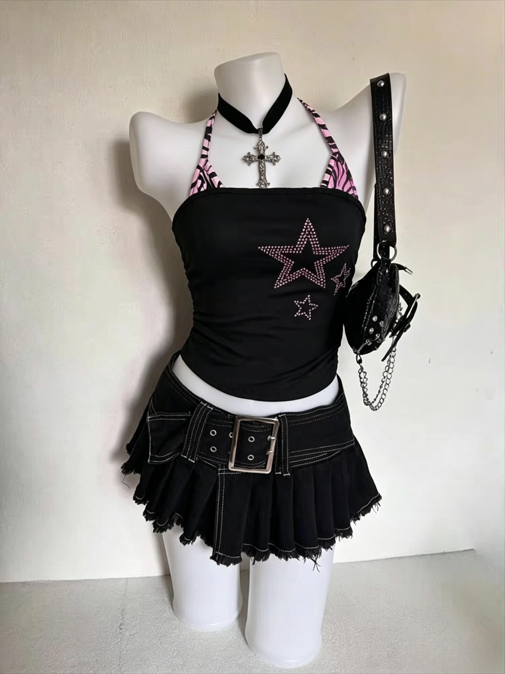Women Y2K Halter Camisole Tops American Retro Floral Print Vest Harajuku Street Fashion Sexy Slim Sleeveless Vintage Tank Tops