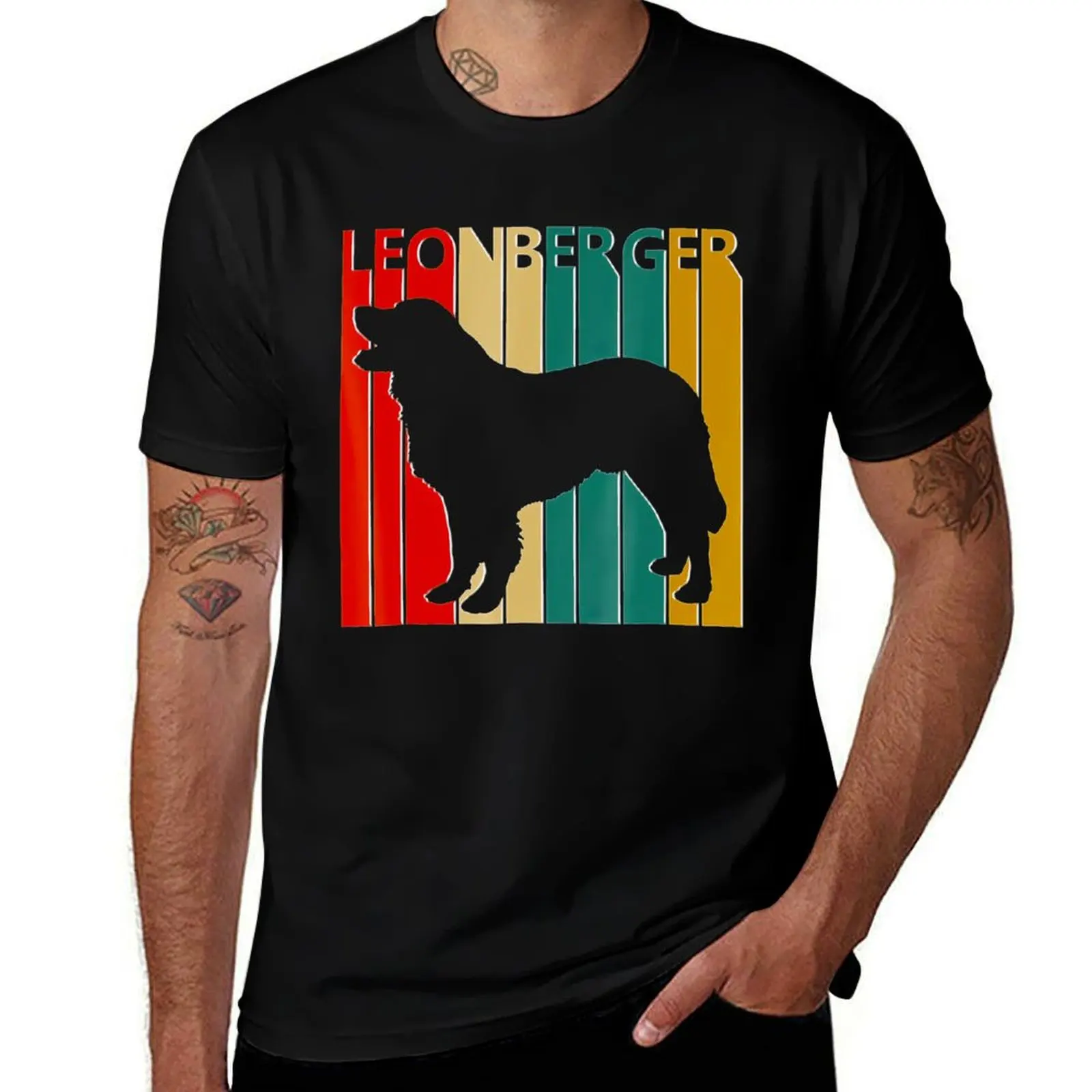 Vintage Leonberger dog t- T-Shirt custom t shirt summer clothes oversized t shirts for men