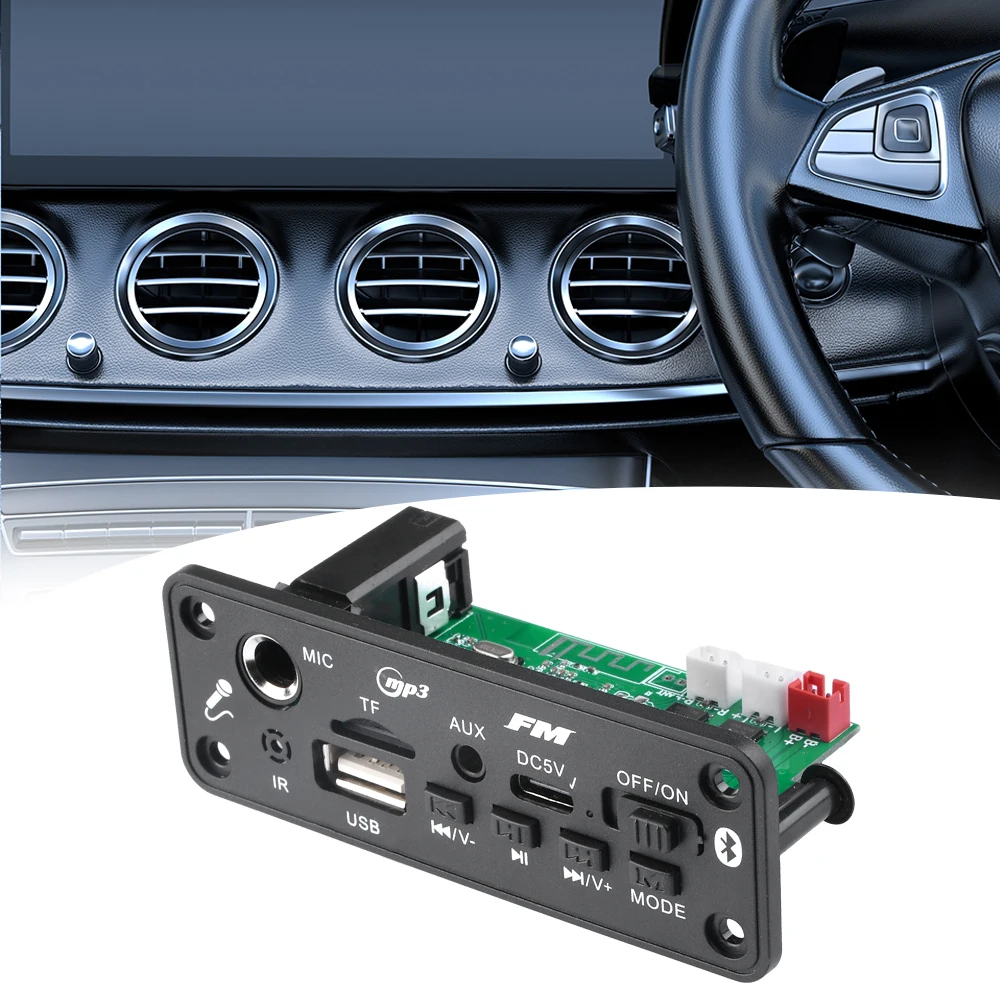 Car MP3 WMA Decoder Board MP3 Audio Player USB TF FM Radio Module Wireless Bluetooth 5.3 Lossless USB Drive TF Card AUX Player