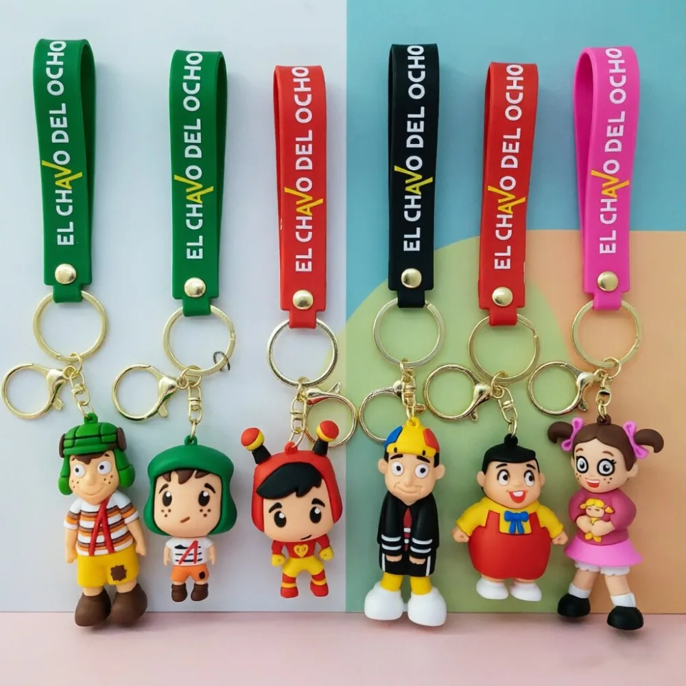 Divertidos Llaveros de Anime 3D de El Chavo Del Ocho, Colgantes Bonitos para Bolsos y Mochilas, Regalo para Fans y Parejas