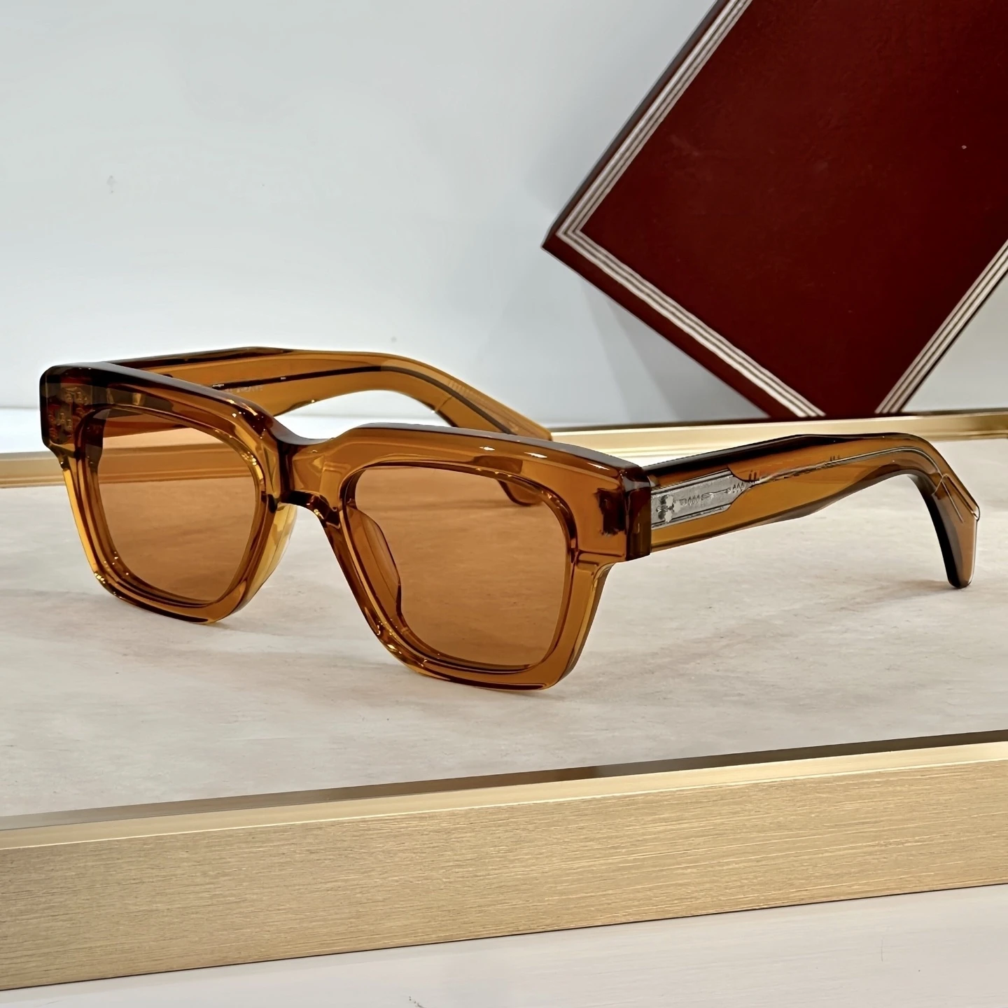 

FELLINI Rectangle Thick Acetate Design Sunglasses Men Women Thick Acetate Trendy UV400 Outdoor Trendy Fashion Eyewear Shades