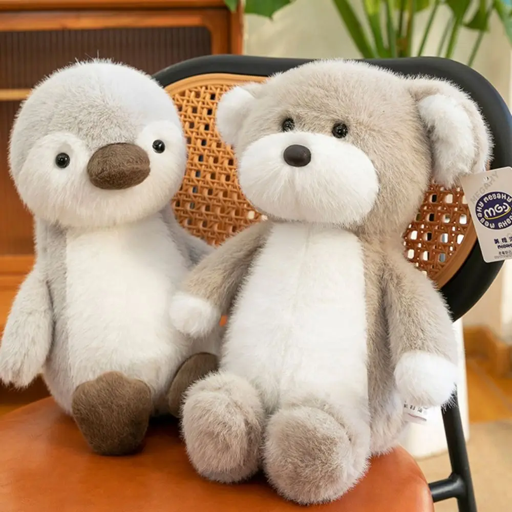 Animales de perro de algodón PP, pingüino interactivo esponjoso, Animal relleno, cómodo, hecho a mano, gran ganso blanco simulado