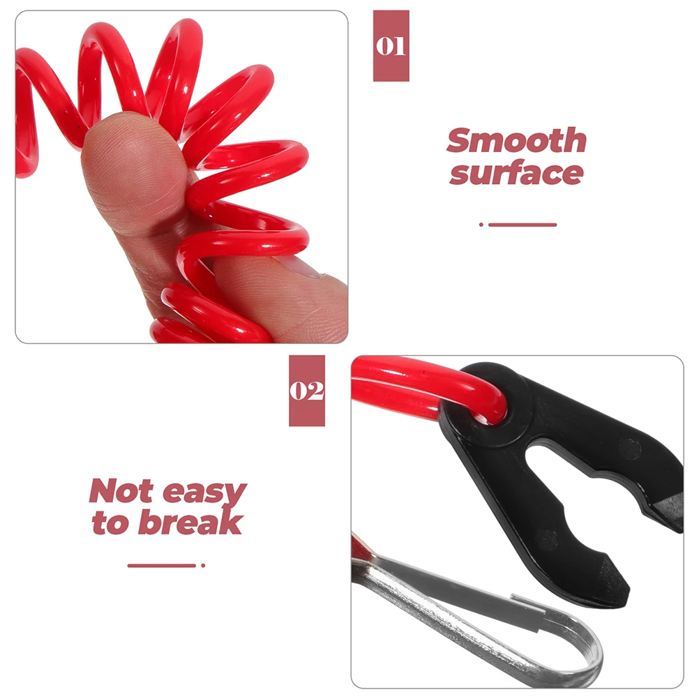 3pcs Red for Safety Cord Boat Engine High Boat Engine Cord Strength Emergency Rope Marine Harness Watercraft