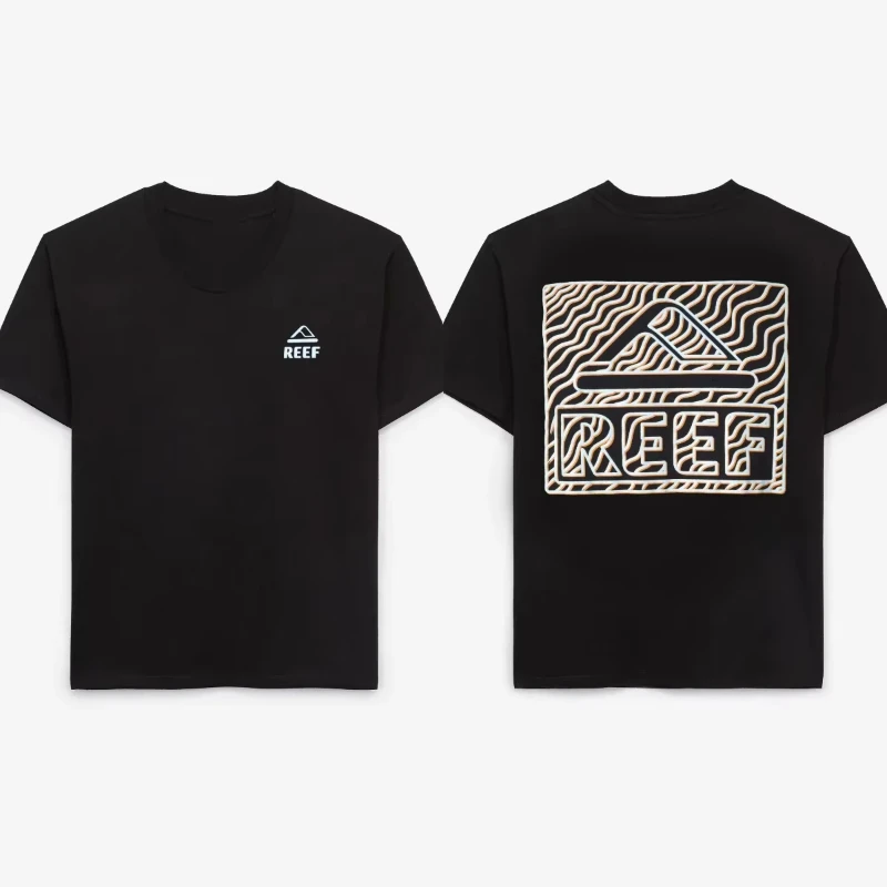 

2025 Summer Men's T-shirt Reef brand printed casual cotton oversized Y2k top Men's short-sleeved T-shirt Comfortable top