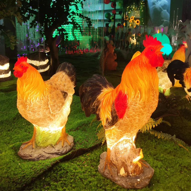 

Outdoor solar luminous cock hen lamp waterproof landscape cartoon animal lamp courtyard park decorative lawn