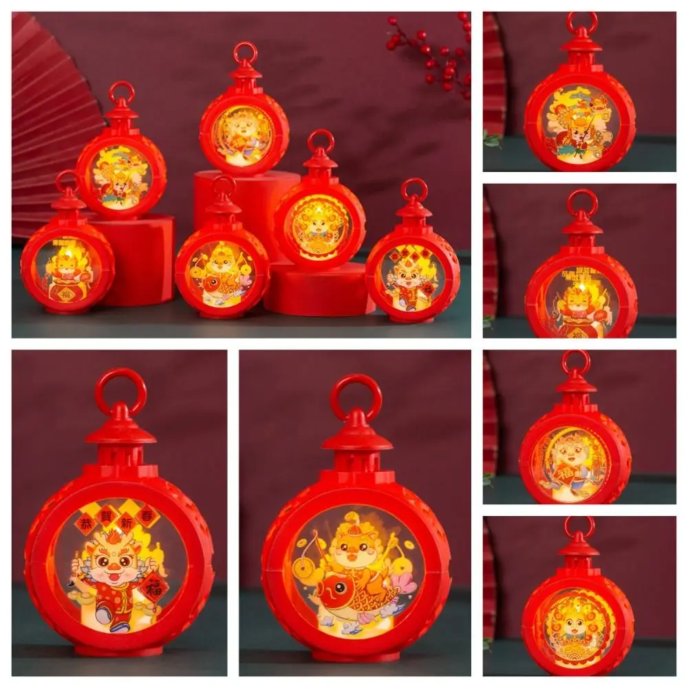 

Glowing Spring Festival Wind Lantern Hanging LED New Year Portable Lantern Round illuminated New Year Desktop Decoration Lamp