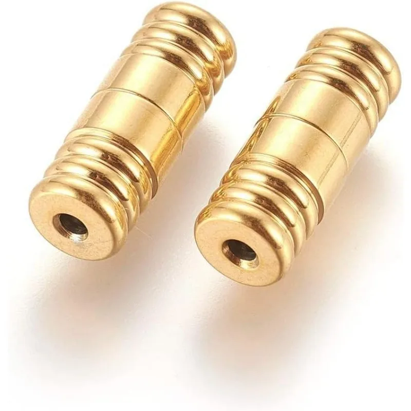 10Pcs Golden Screw Clasps Stainless Steel Bracelet Clasps Column Jewelry Clasps 18mm Bracelet Connector Closure End Caps