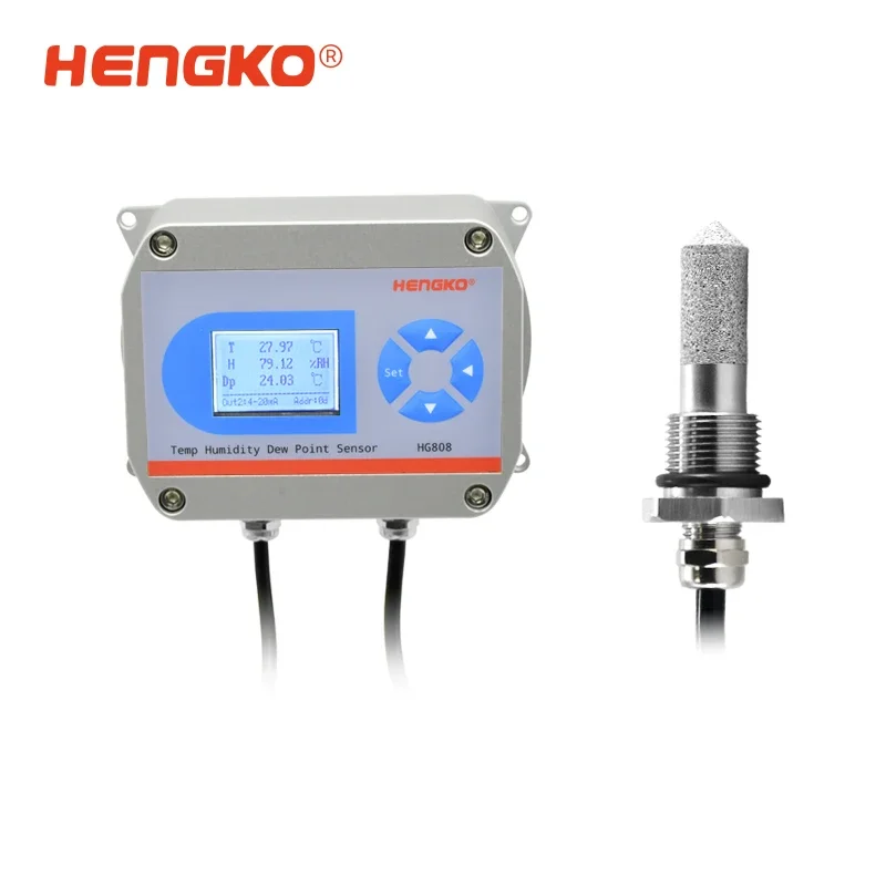 HG808 A ultra high temperature Online Dew Point Sensor Meter Transmitter With Display -50 to 90 Celsius Td RS485 & 0-5V