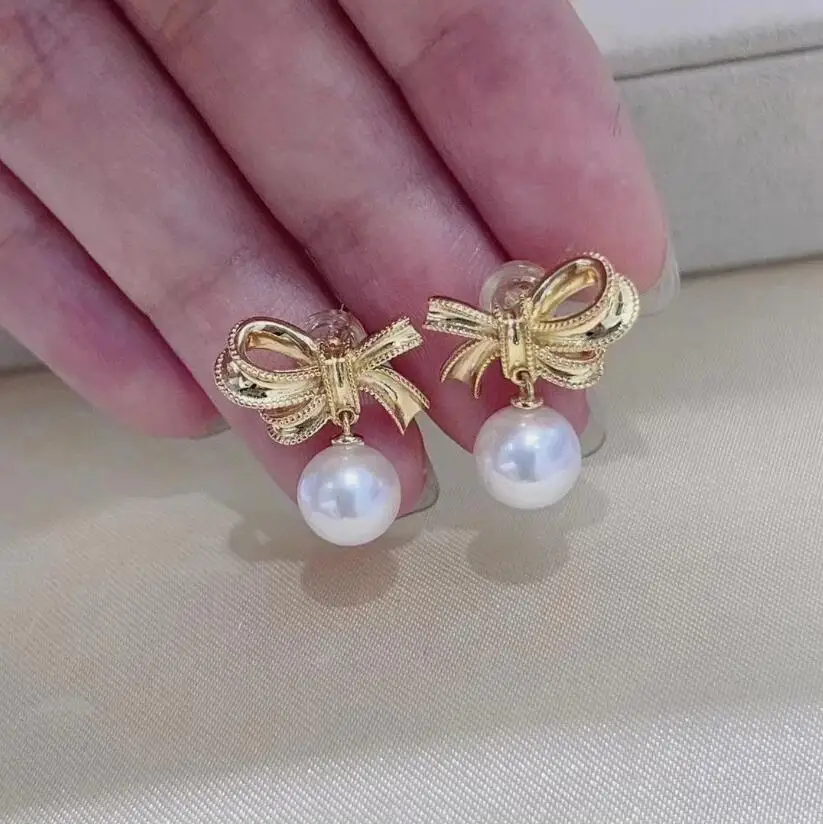 

Очаровательная пара круглых висячих сережек с белым жемчугом Южного моря 9-10 мм 10-11 мм 925s