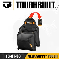 TOUGHBUILT TB-CT-03 Mega Supply Pouch Multi-functional Tool Belt Pouch for Carpenters/plasterers Multi-function Toolkit