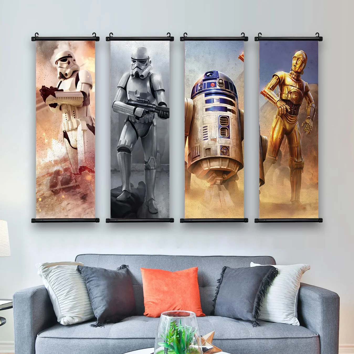 Darth Vader Disney Star Wars Poster Movie Wall Artwork Skywalker Canvas Painting Print Hanging Scroll Home Decor Wallpaper Gift