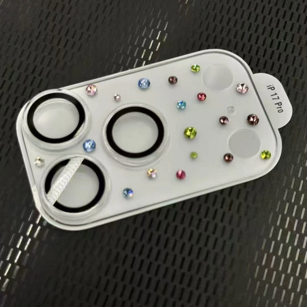 Diamond Camera Lens Protector for IPhone 17 Pro Max 17 Pro Glittering Rhinestone Ring with 9H Hardness Anti-Scratch Cover