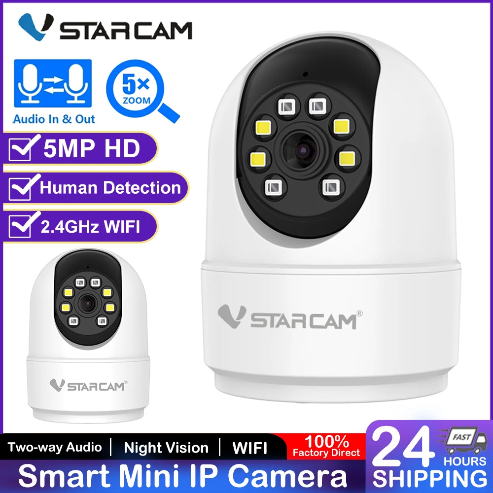 Vstarcam 5mp câmera ip sem fio inteligente 2.4ghz wifi pt proteção de segurança vigilância de vídeo interna rastreamento humano câmera de casa inteligente