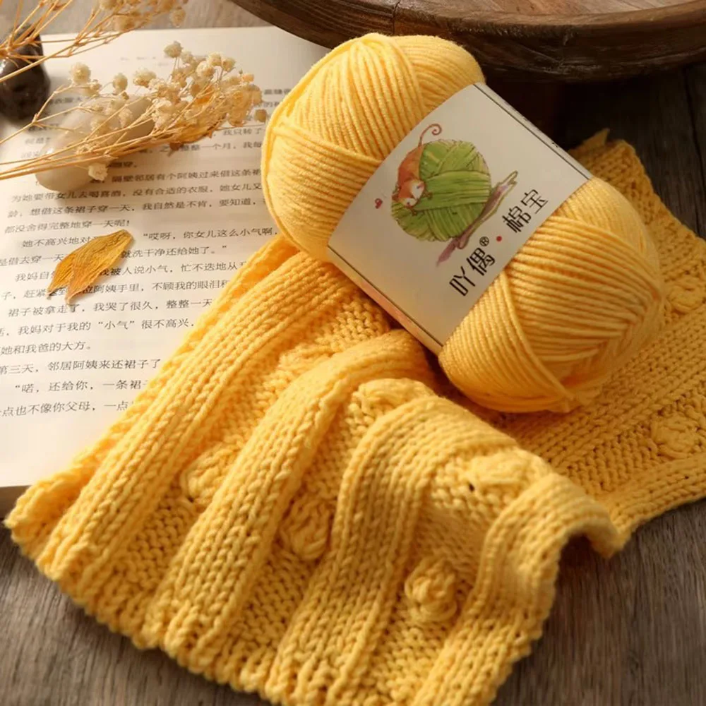 40g 60% Cotton Knitting Yarn Crocheting 40% Acrylic Needlework Crochet Craft For Hand Crochet Knitting Scarf Crochet DIY Set