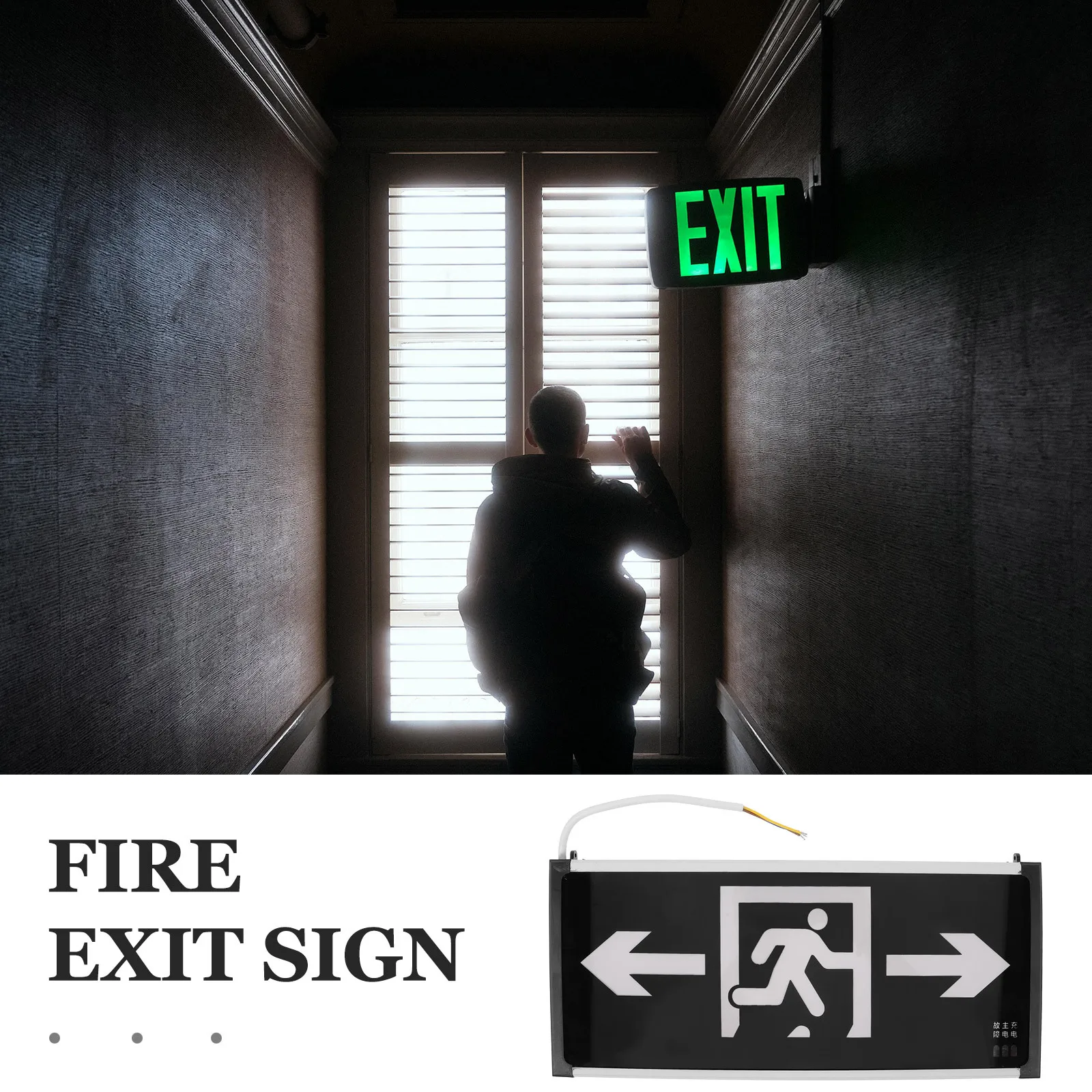 Hanging Fire Exit Indicator LED Emergency Light High Visibility Dual Sided Wiring for Offices Hotels Public Buildings Emergency